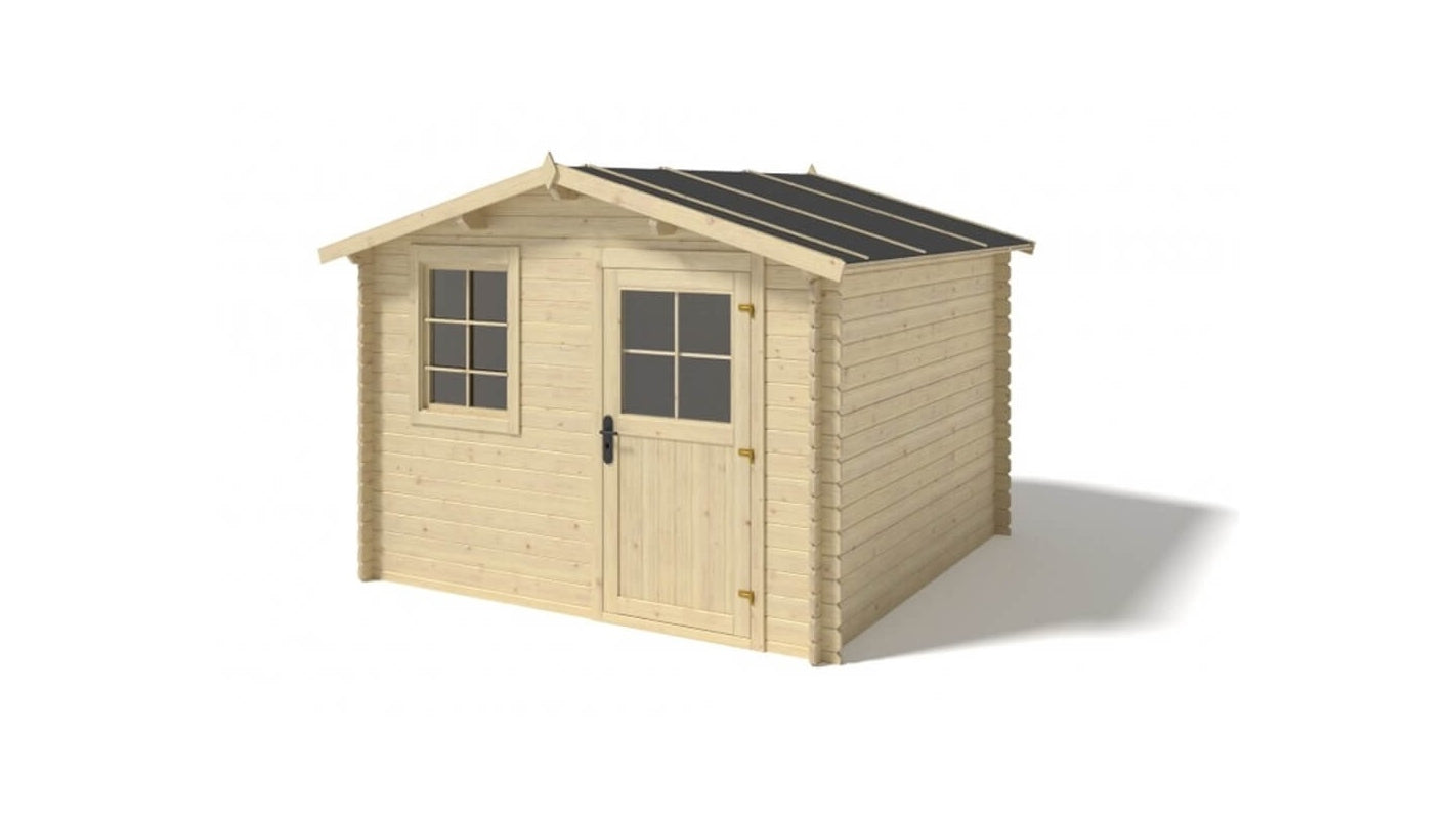 Casetta da giardino in legno - 7,50m2 - 3x2,50m - 28mm - colore: naturale - dom469 - altanka