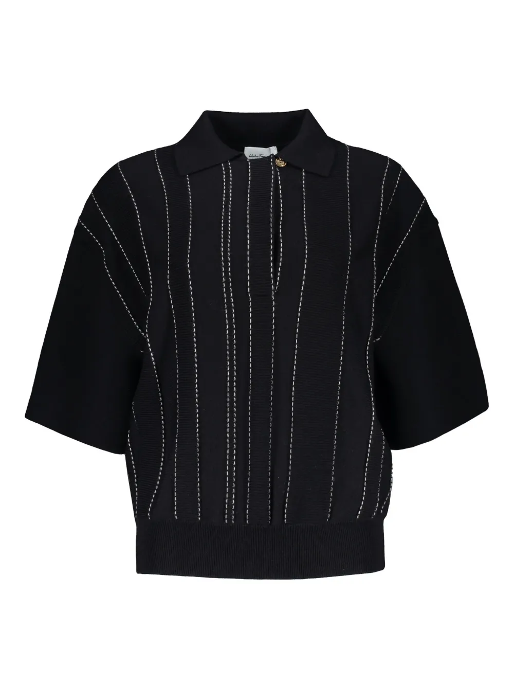 Ferragamo Knitted wool polo shirt - Blu
