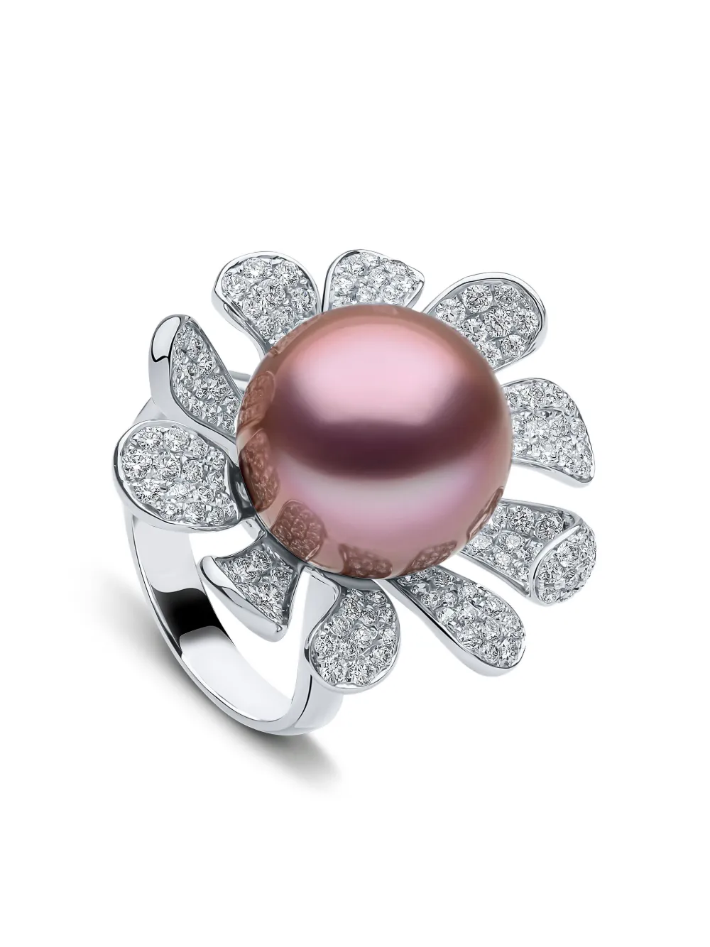 Yoko London 18K white gold Duchess freshwater-pearl and diamond ring - Argento