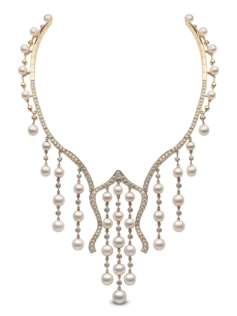 Yoko London 18K yellow gold Akoya-pearl and diamond necklace - Oro