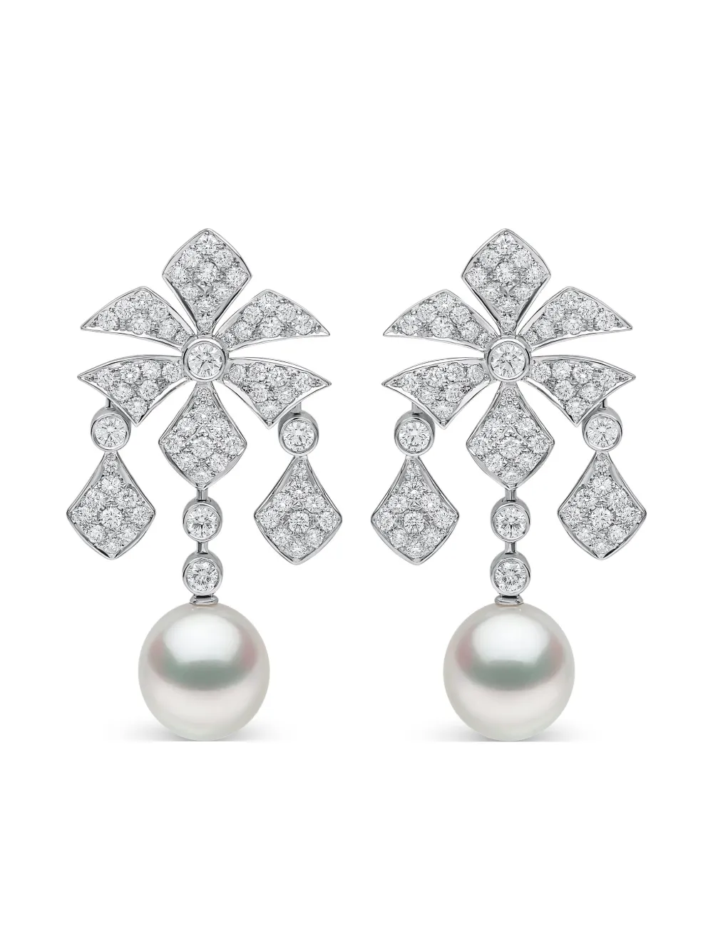 Yoko London 18K white gold South Sea-pearl and diamond earrings - Argento
