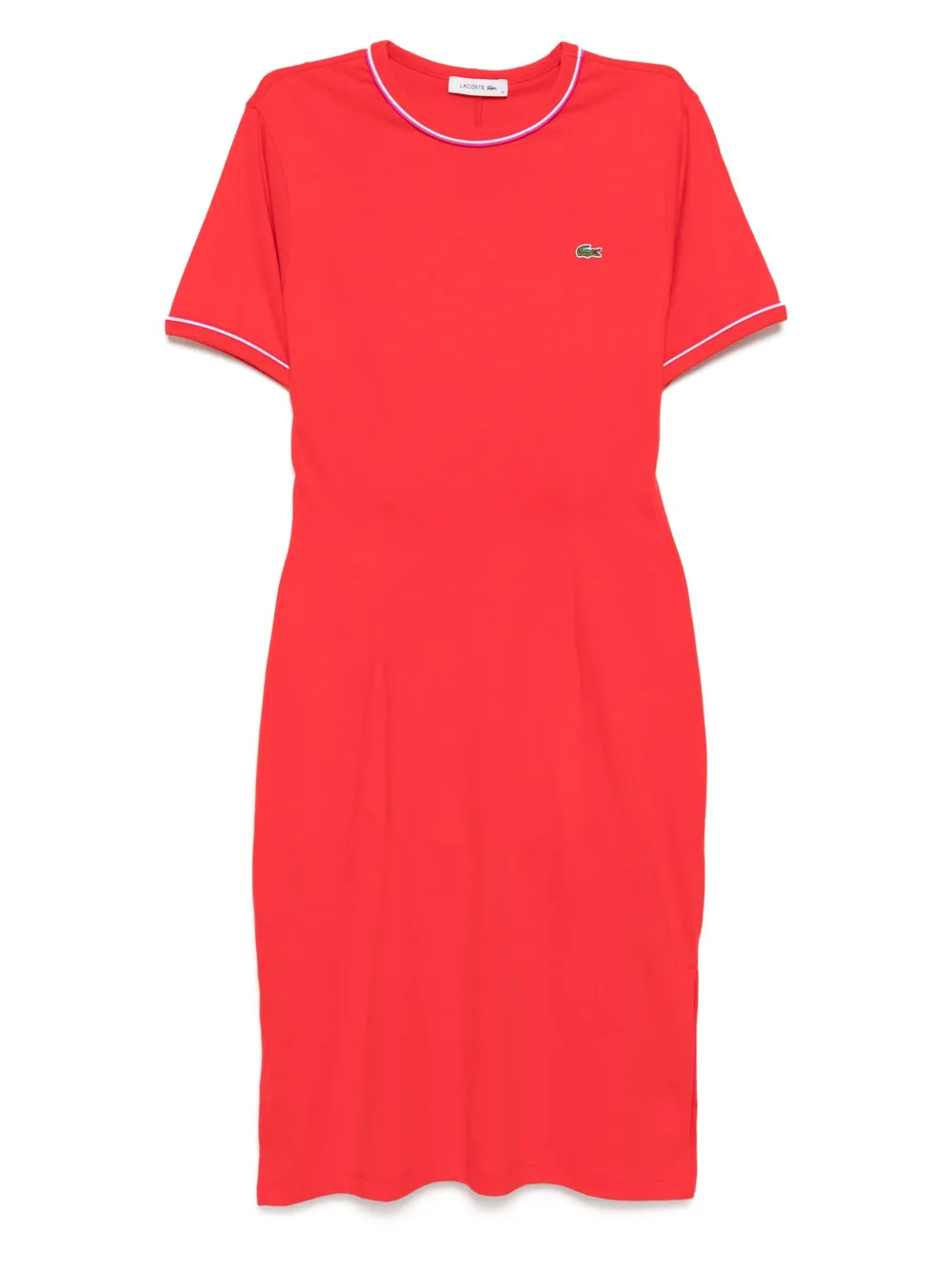 Lacoste trimmed jersey dress - Rosso