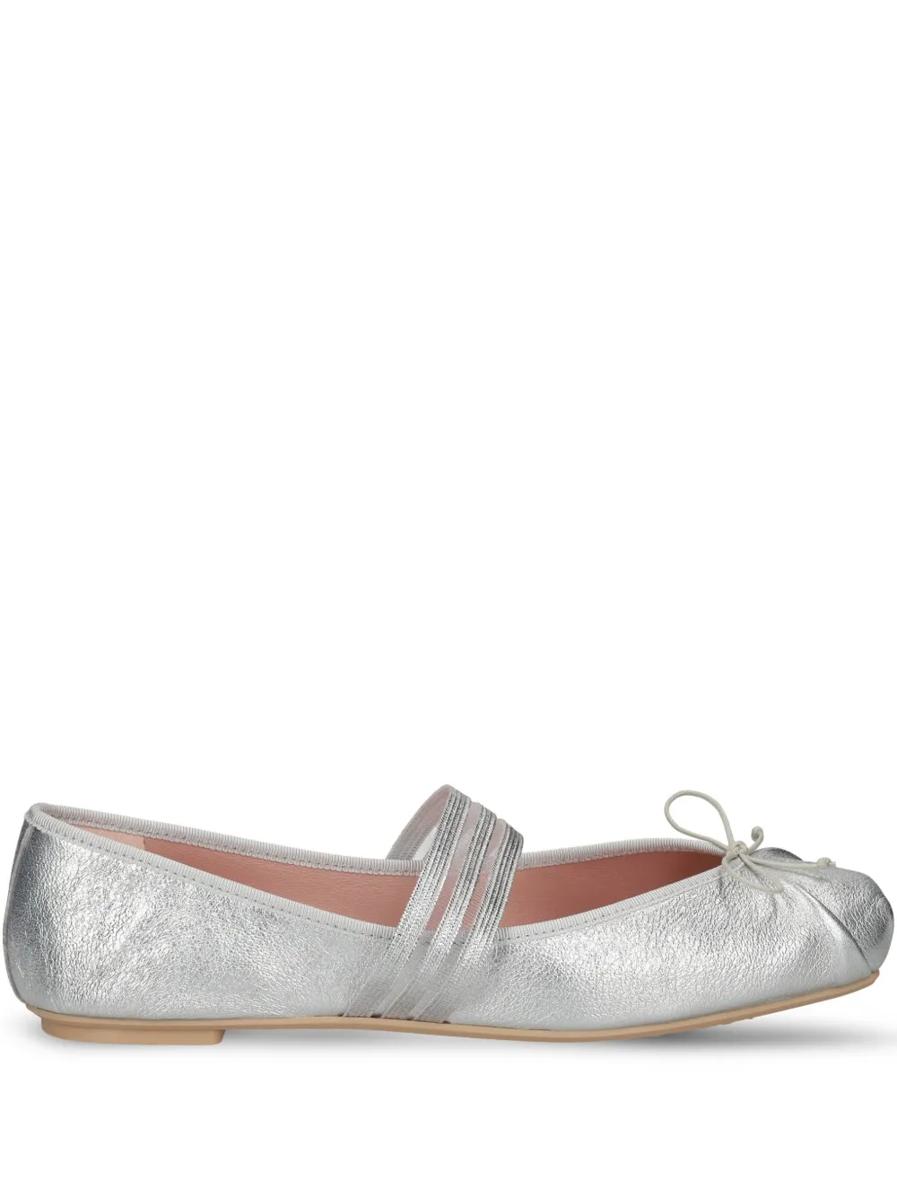 Pretty Ballerinas leather ballerina shoes - Argento