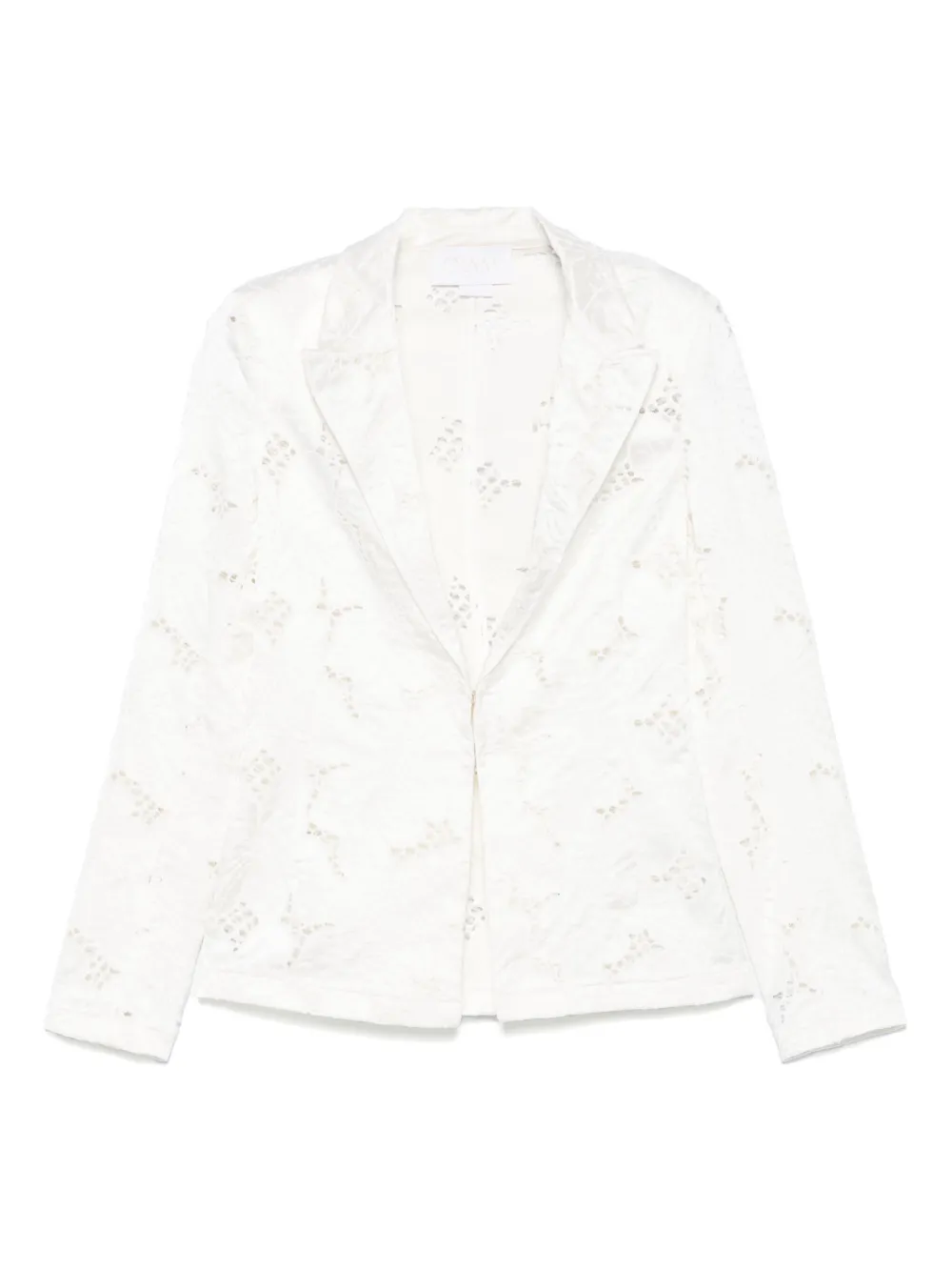 Genny floral-embroidered blazer - Bianco