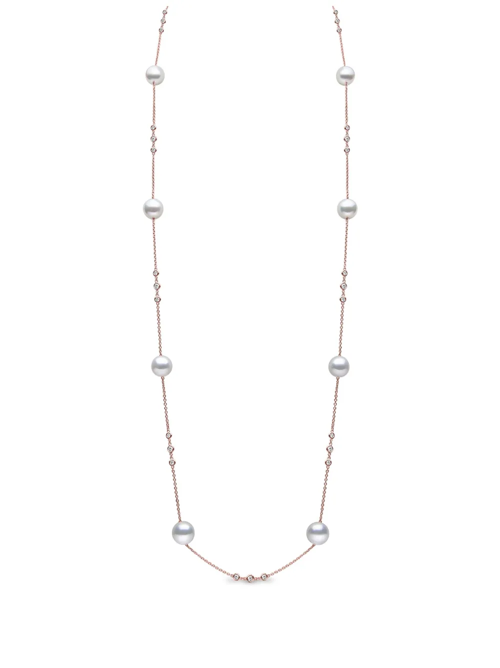 Yoko London 18K rose gold Akoya-pearl and diamond necklace - Oro