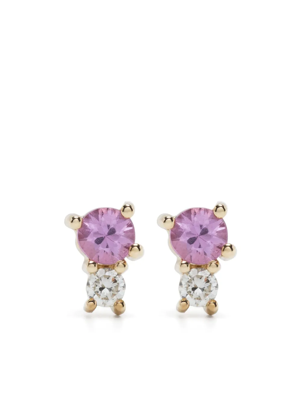 Adina Reyter Orecchini Amigos in oro giallo 14kt con diamanti e zaffiri