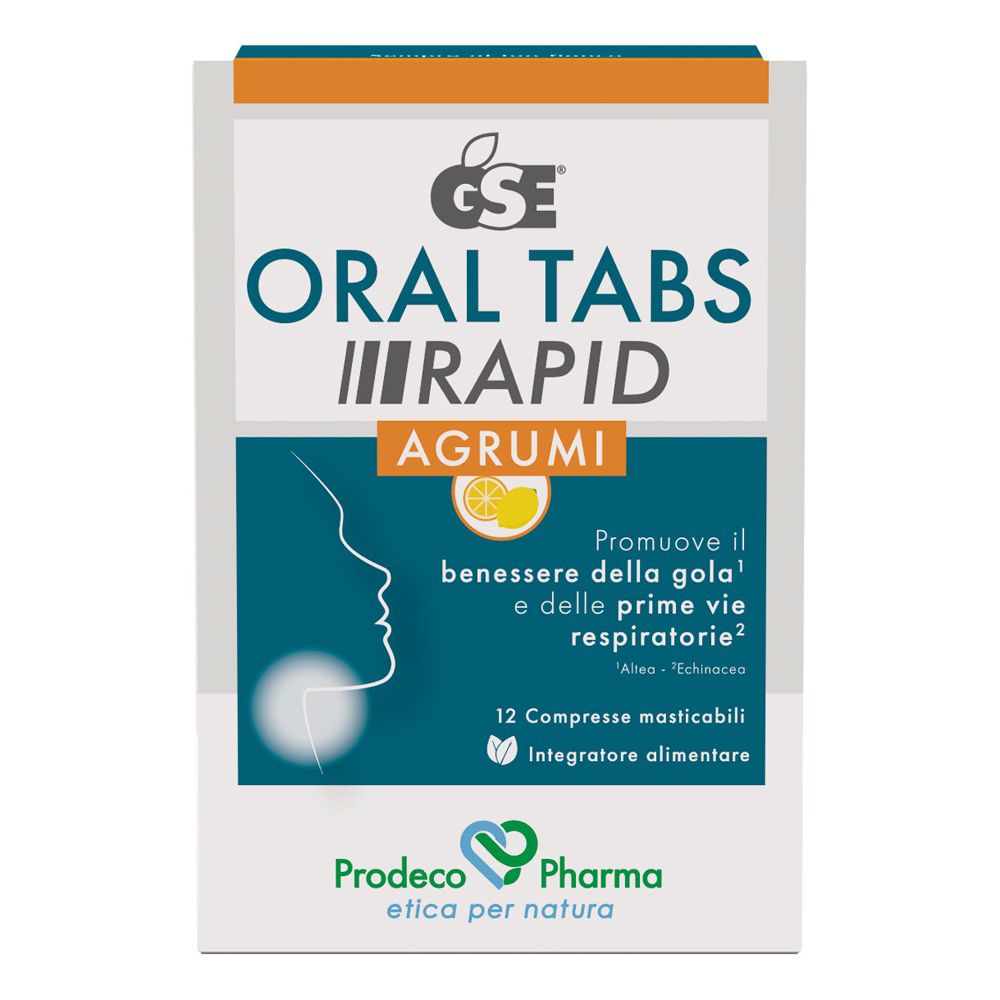 Gse Oral Tabs Rapid Agrumi 12 Compresse Masticabili 18 g masticabili