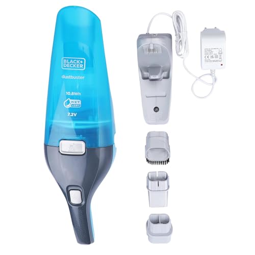 Black+Decker Wdc215Wa Wdc215Wa-Qw, Aspirabriciole E Liquidi Da Tavolo, Blu, Titanio, 10.8 W, 0.385 Liters, 65 Decibeles