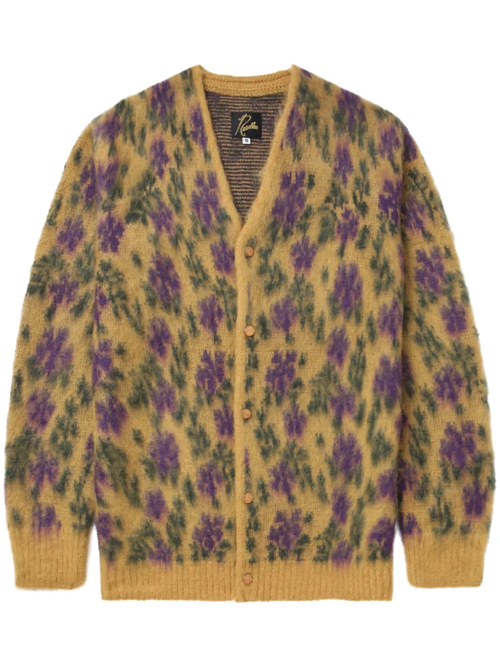 Needles Cardigan a fiori jacquard - Giallo