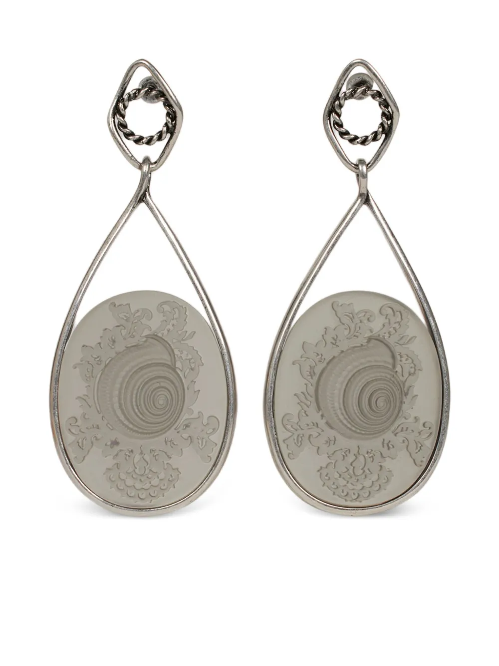 ETRO cameo-shell earrings - Argento