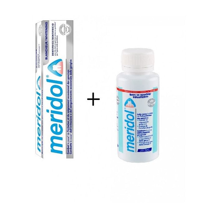 Special Pack Meridol Whitening 2 Pezzi 1 Dentifricio Meridol Whitening 75 Ml + 1 Collutorio Meridol 100 Ml In Omaggio