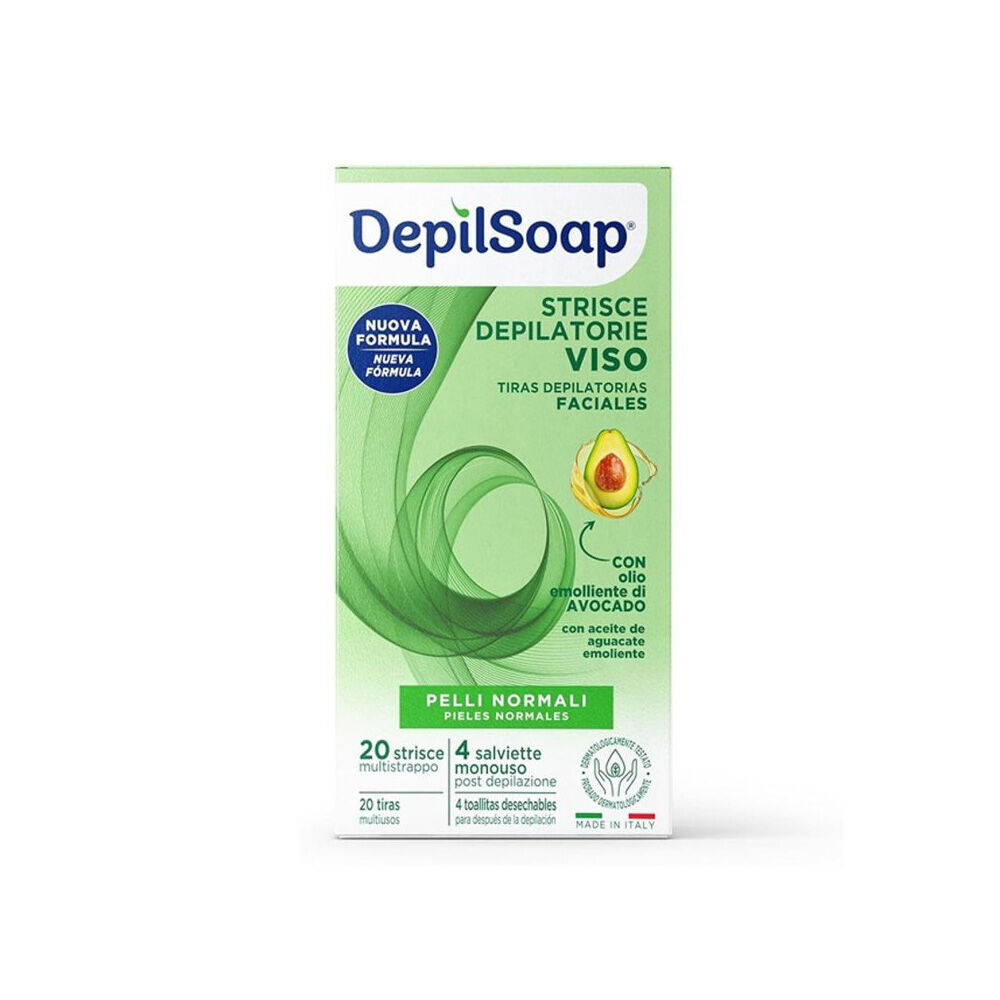 Depilsoap Strisce Depilatorie Viso per Pelli Normali 20 Pezzi - -