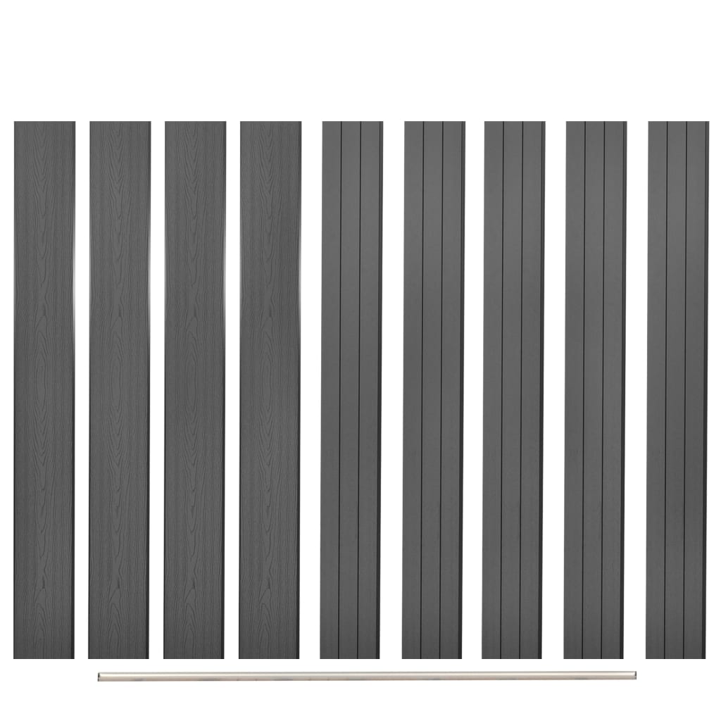 Pannelli di ricambio per recinzione 9 pz in wpc 170 cm grigi cod mxl 18573