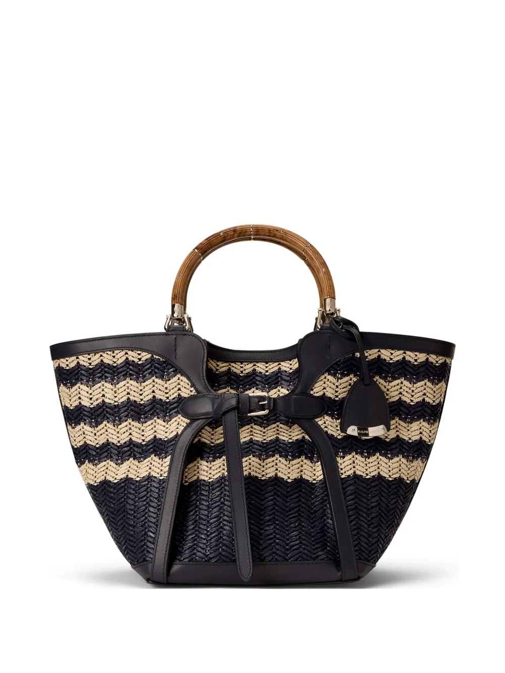 Ralph Lauren Collection medium Ralph braided raffia tote bag - Blu