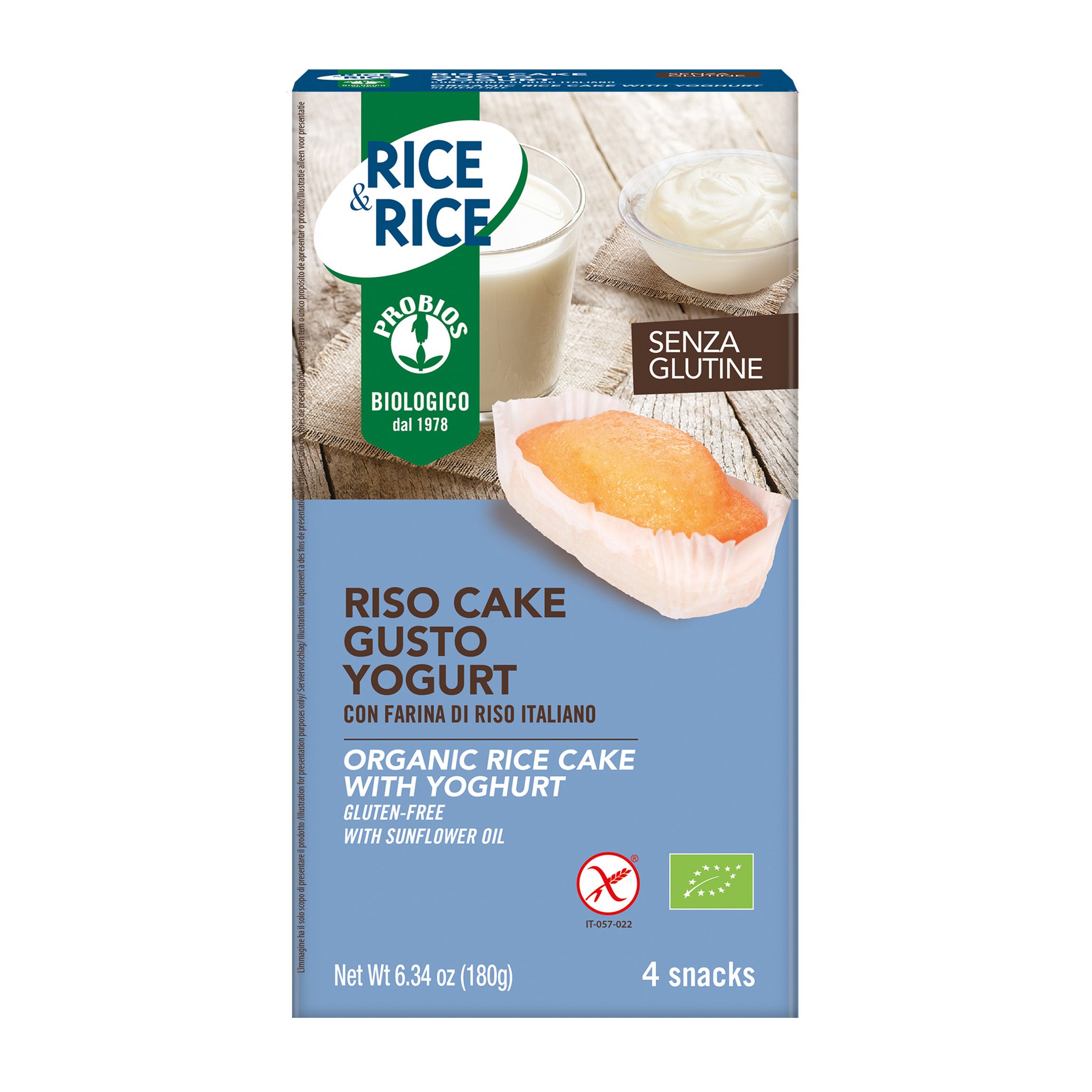Riso Cake allo Yogurt Senza Glutine - Probios 180 g