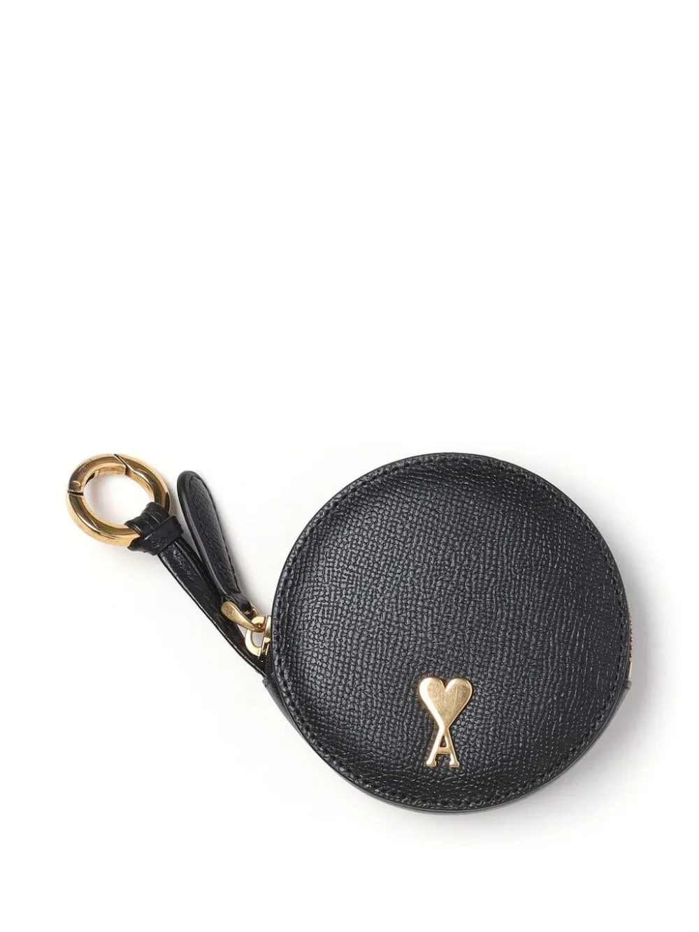 AMI Paris Paris Paris round leather purse - Nero