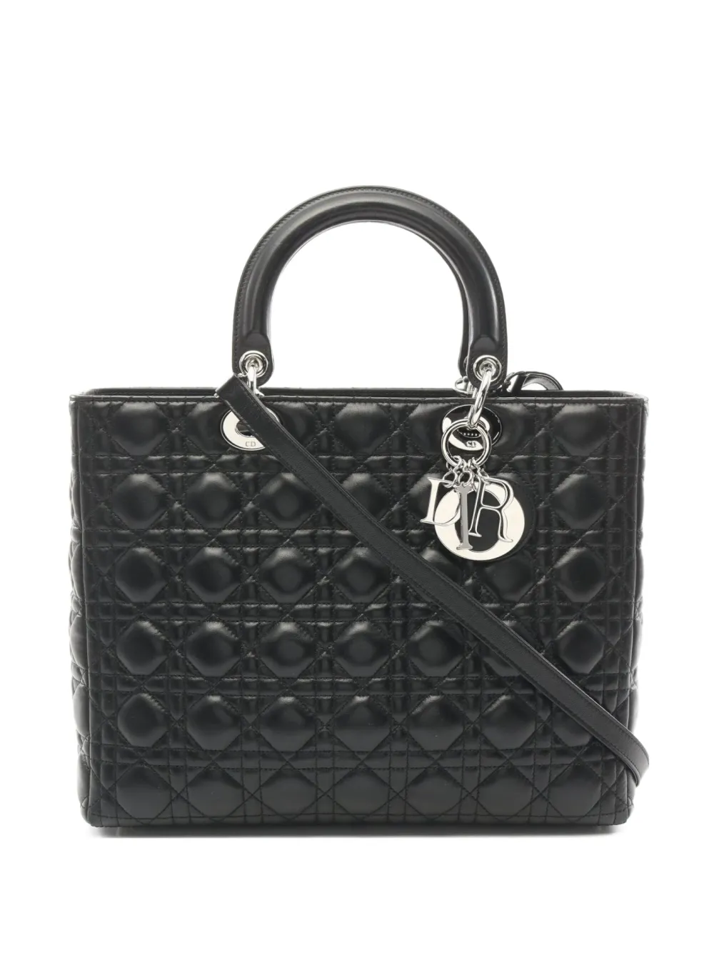 Christian Dior Pre-Owned 2010s Cannage Lady Dior two-way handbag - Nero