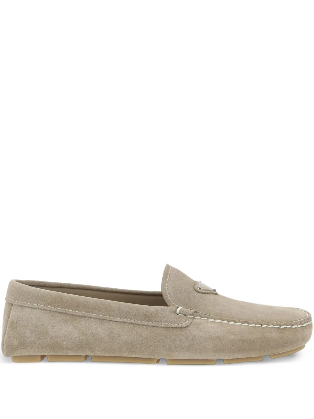 Prada triangle logo loafers - Toni neutri