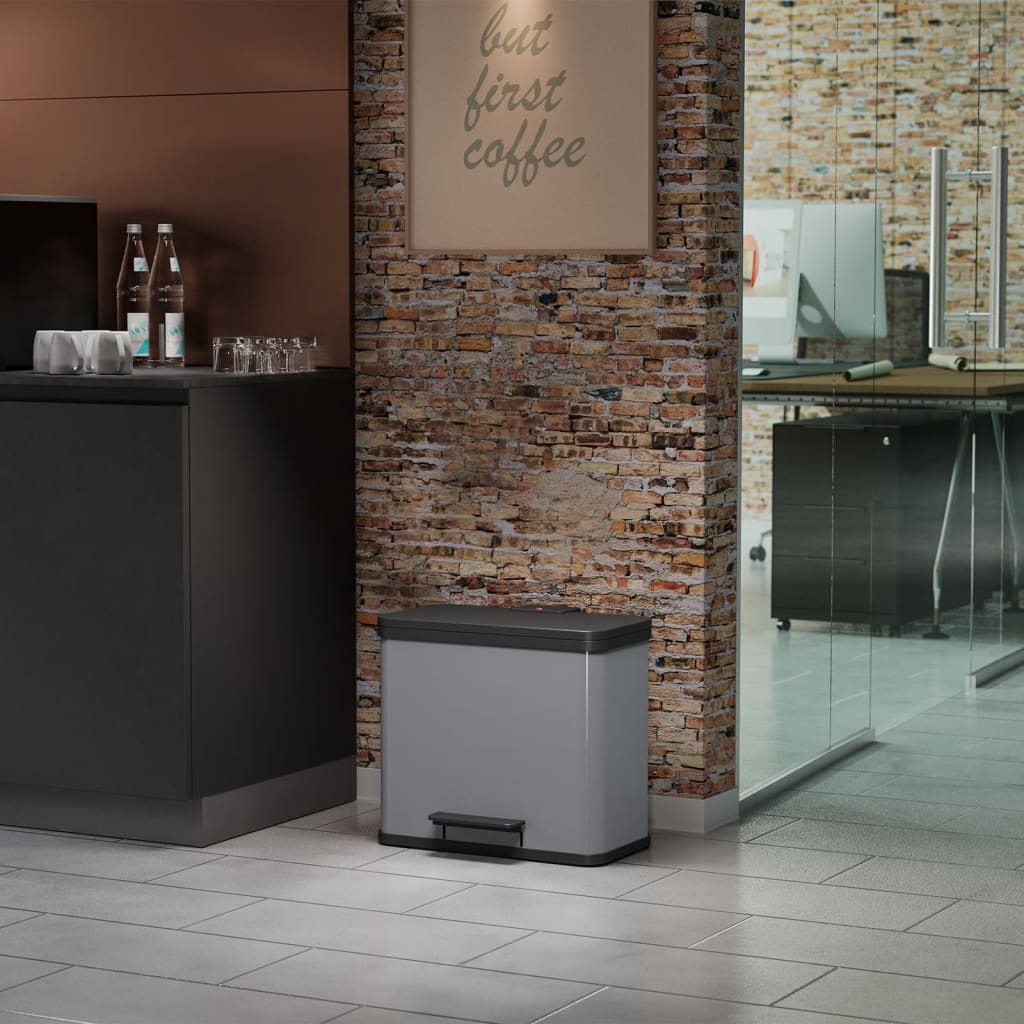 Hailo pattumiera a pedale oko trio plus l 3x9 l argento 0633-220 cod mxl 81713