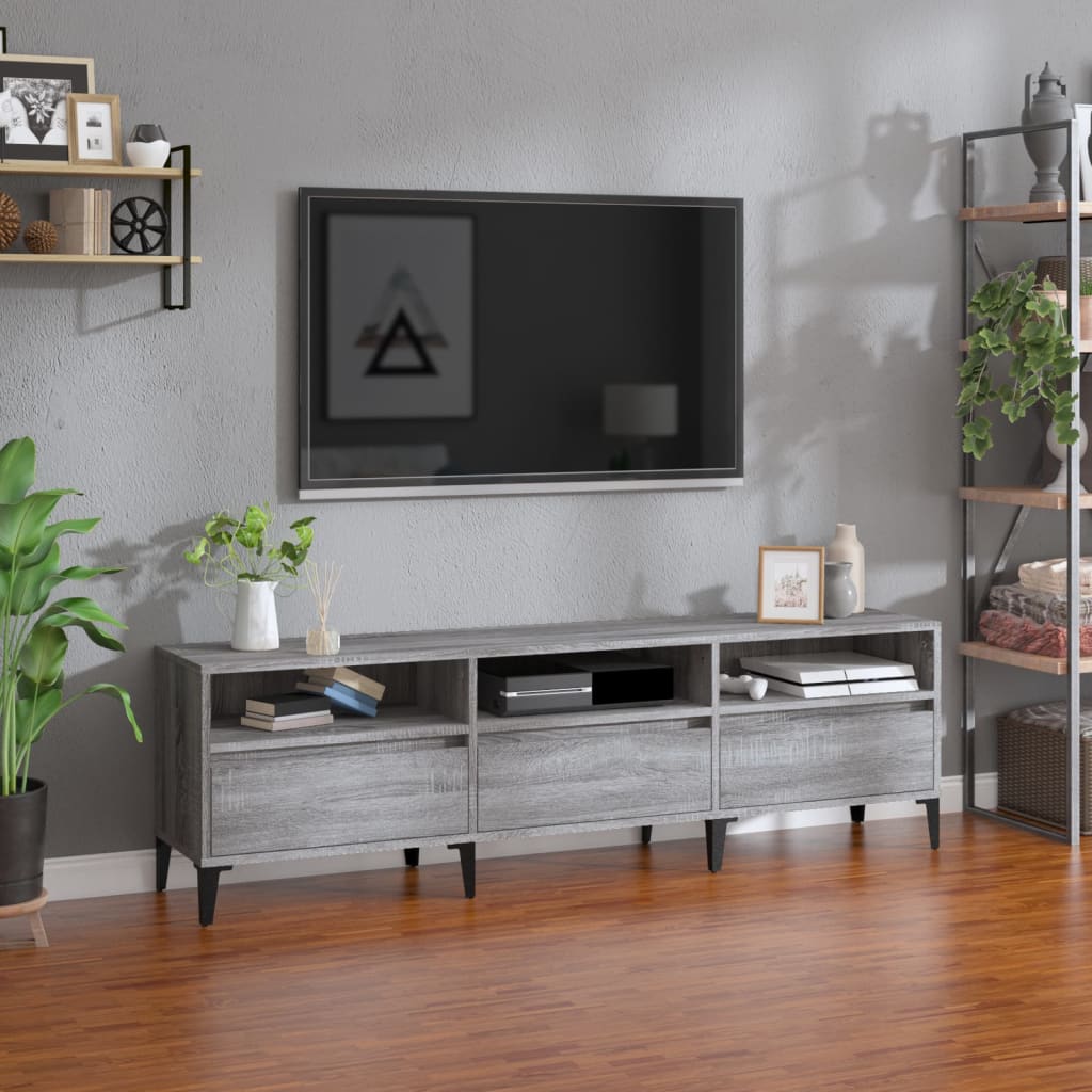 Mobile porta tv grigio sonoma 150x30x44,5 cm legno multistratocod mxl 128044