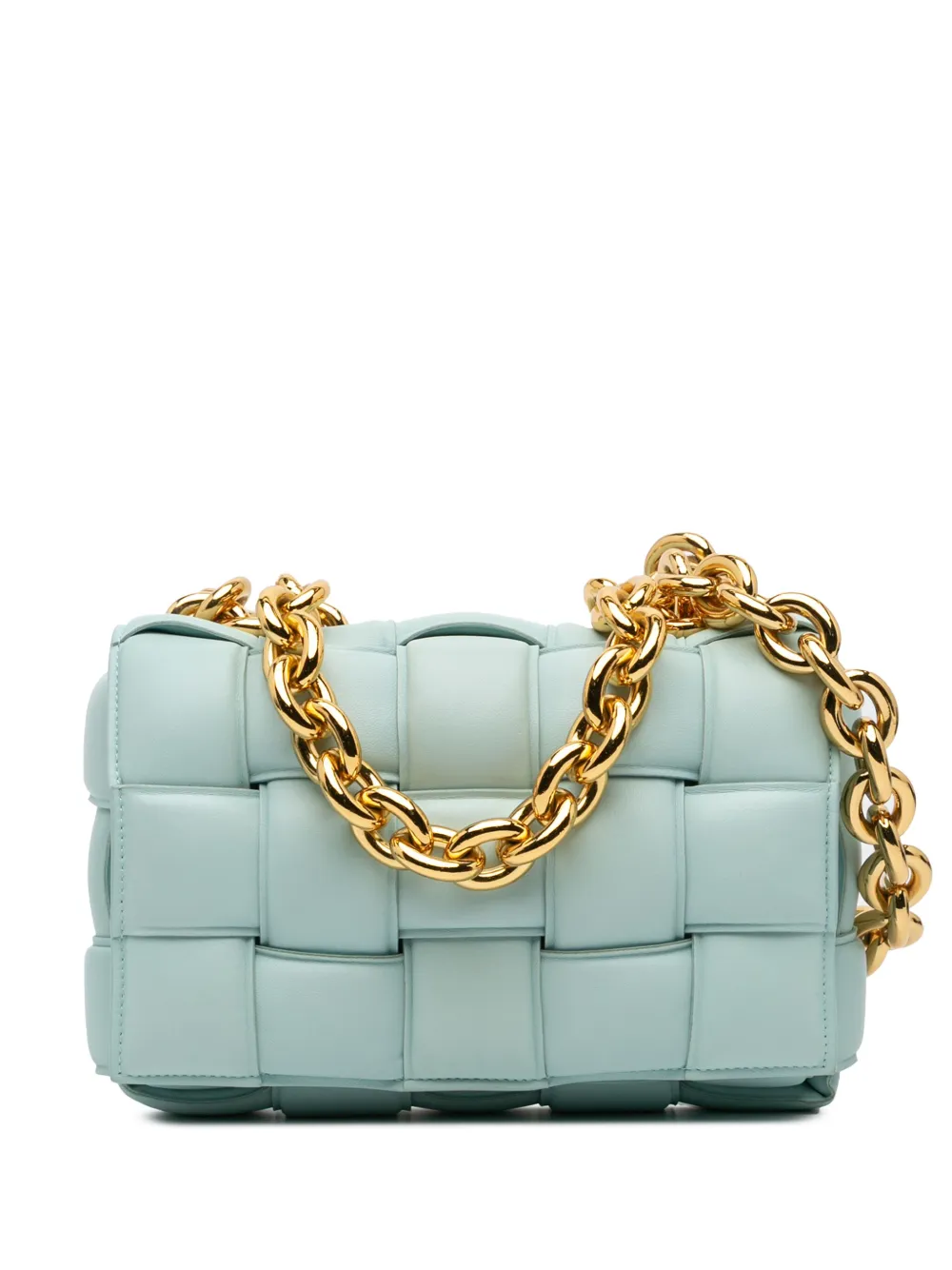 Bottega Veneta Pre-Owned 2012-2024 Nappa Intrecciato Padded Chain Cassette satchel - Blu