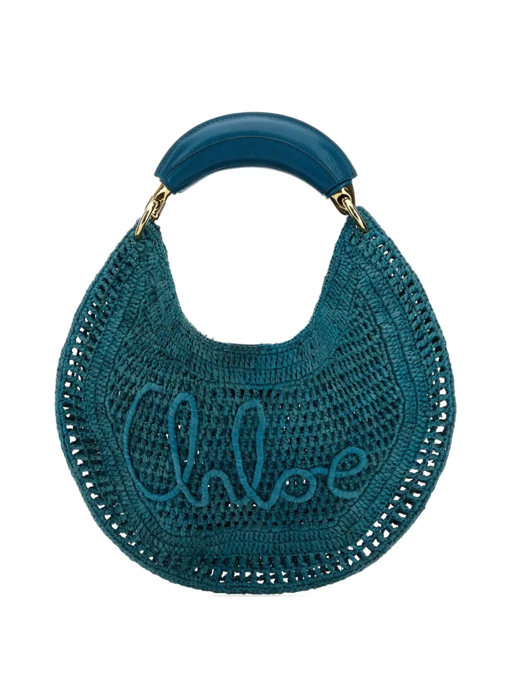 Chloé logo-embroidered tote bag - Blu