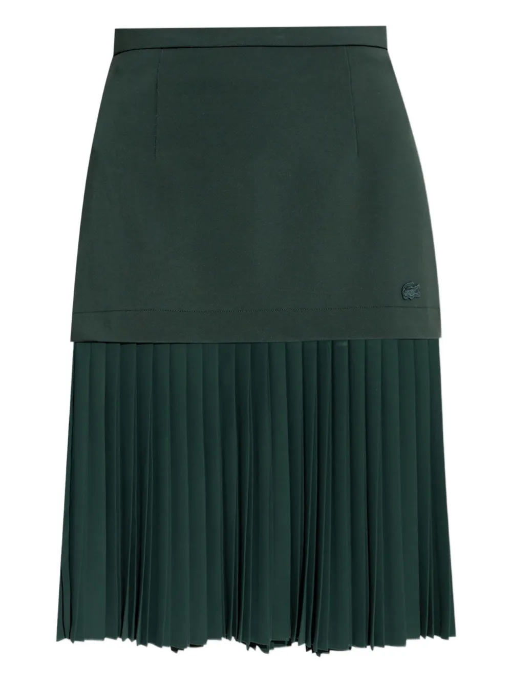 Lacoste logo-patch pleated skirt - Verde