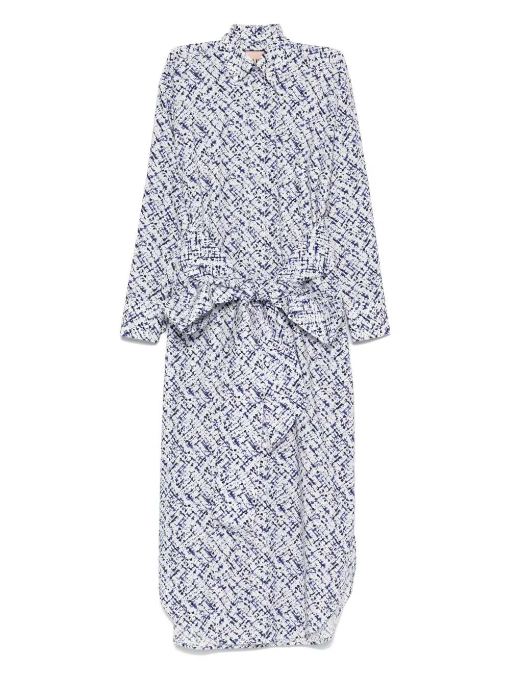 Plan C printed poplin maxi dress - Bianco