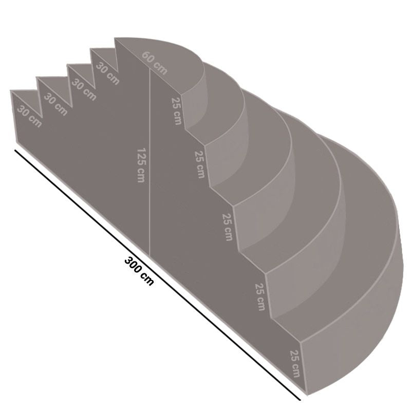 Scala interna imola 1,50 x 3,00 h 1,25 m a 5 gradini, per posa sotto liner