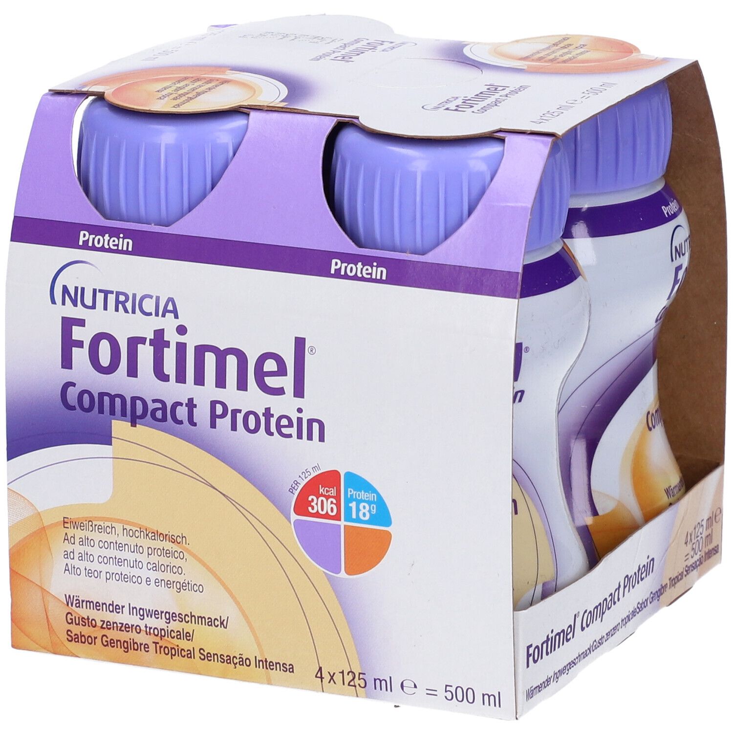 Fortimel Compact Protein Hot Tropical Zenzero 600 g Soluzione orale