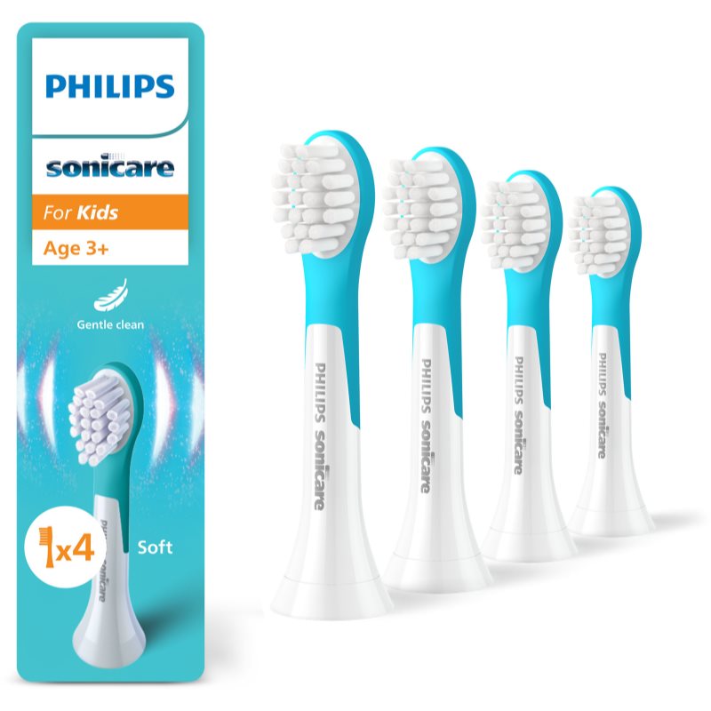 Philips Sonicare For Kids Mini 3+ Hx6034/90 Testine Di Ricambio Per Spazzolino Per Bambini 4 Pz