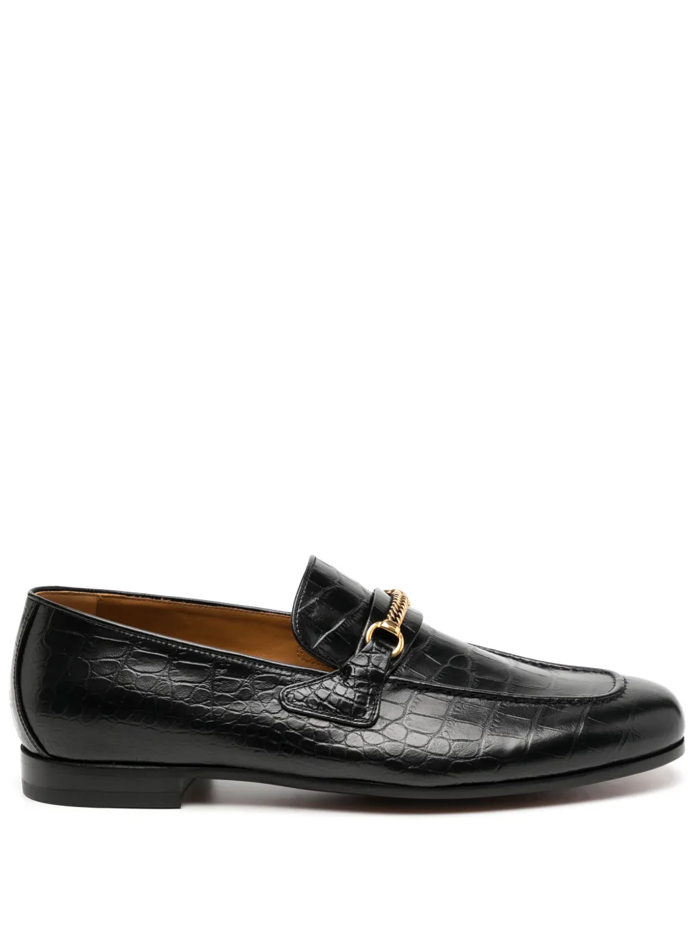 TOM FORD crocodile-embossed leather loafers - Nero