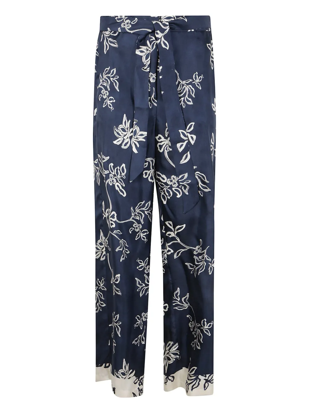'S Max Mara 2519131203600-001 BLUE ECRU FLOWERS PRINT