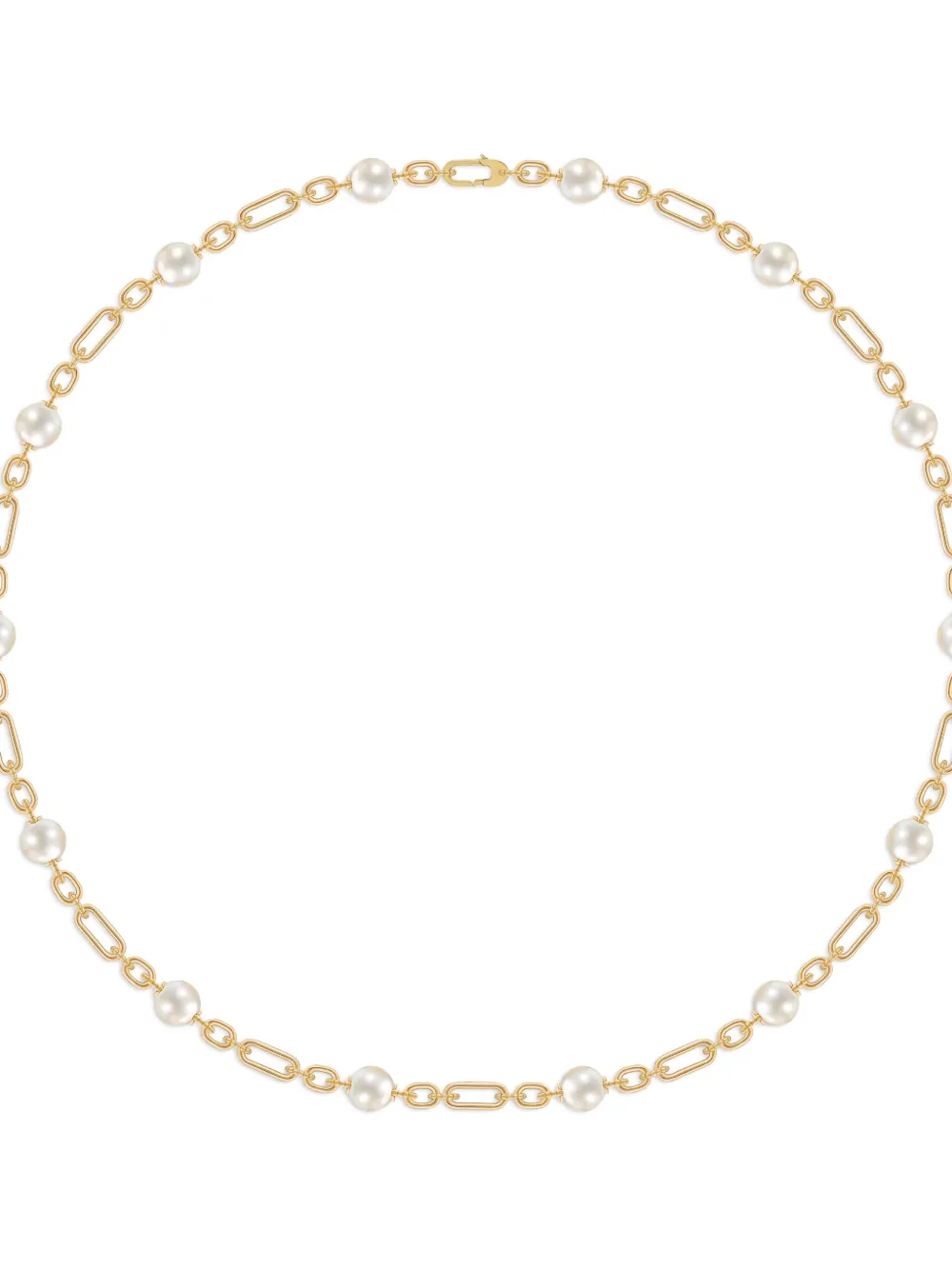 ROSEKEY 18K yellow gold Lock Your Love Akoya pearls necklace - Oro