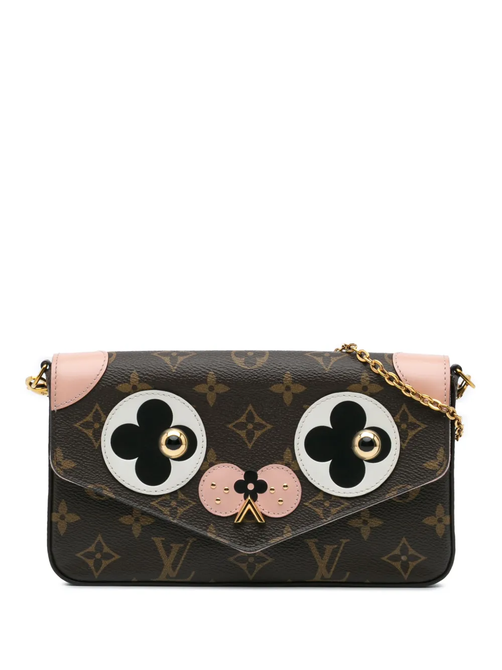 Louis Vuitton Pre-Owned 2017 Monogram Pochette Felicie Valentine Dog crossbody bag - Marrone