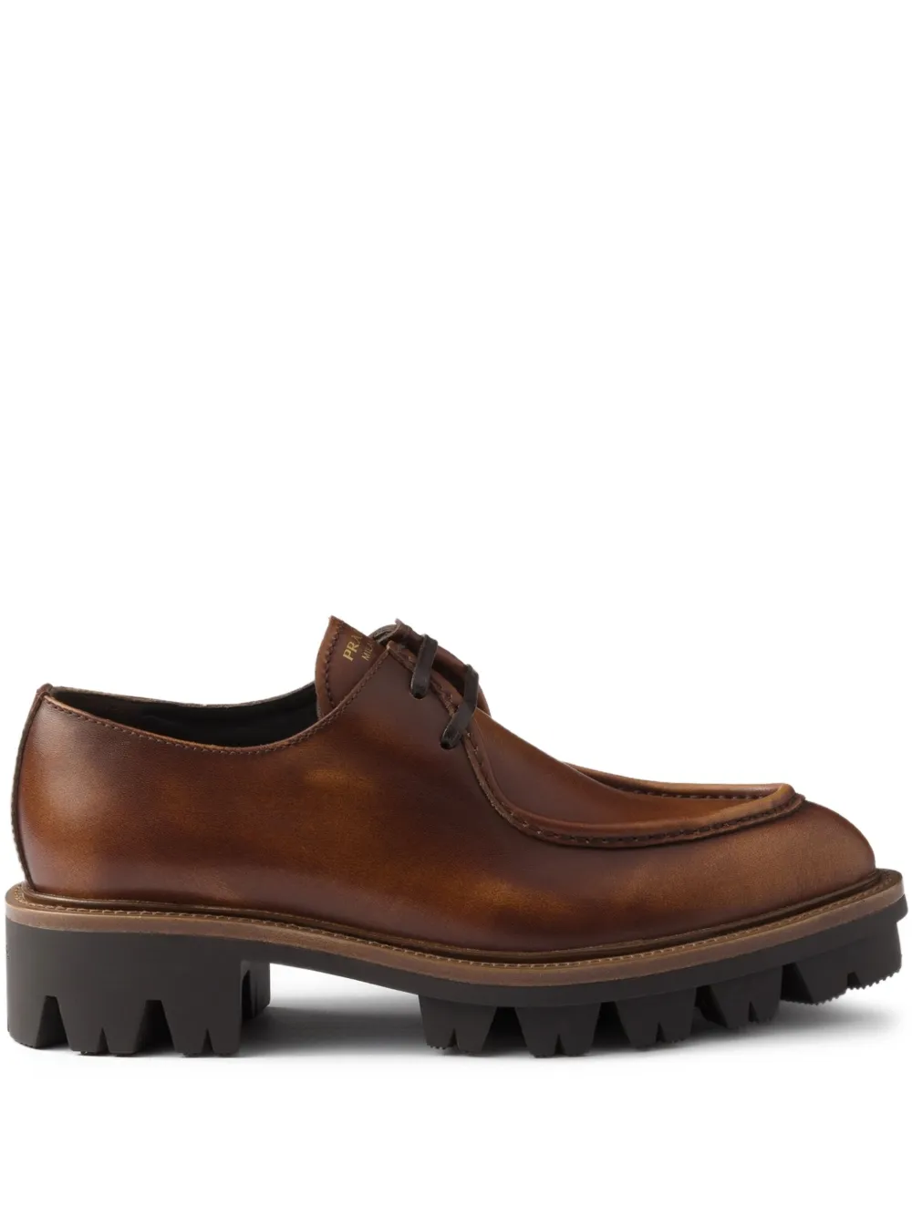 Prada chunky-sole lace-up Oxford shoes - Marrone