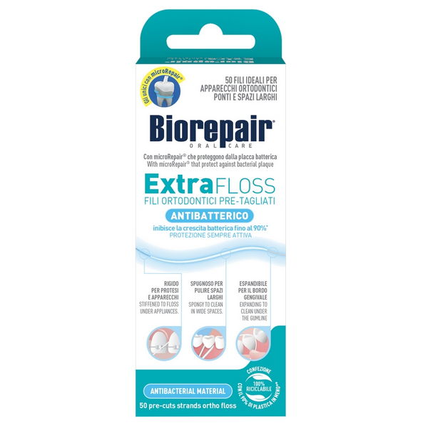 Biorepair Extra Floss Fili Ortodontici Pre-Tagliati 50 Pezzi
