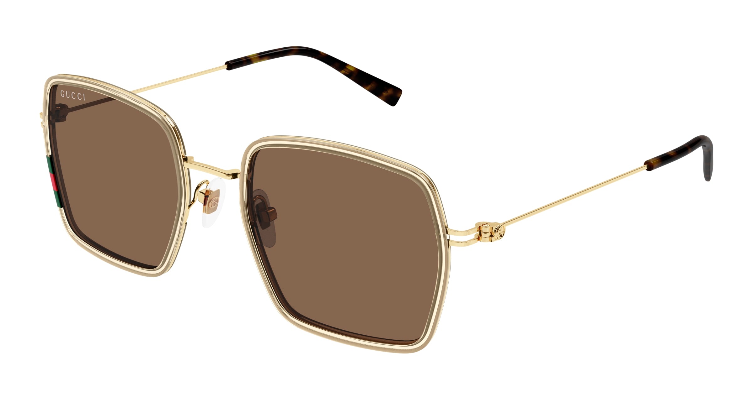 Gucci Donna Gg1848S 003 Occhiali Da Sole Iniettato Beige Marrone Squadrata