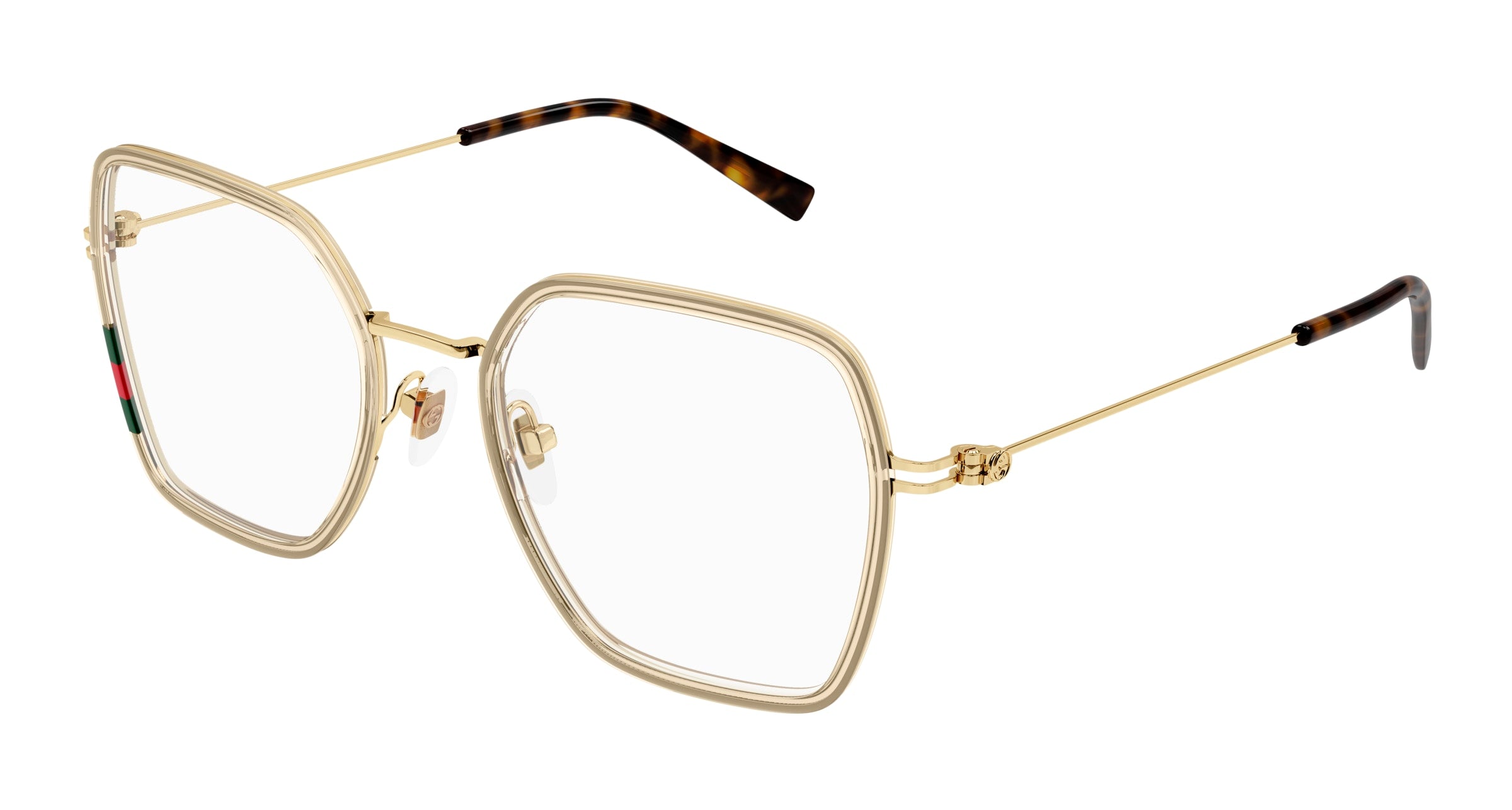 Gucci Donna Gg1850O 003 Montature Da Vista Iniettato Giallo Trasparente Squadrata