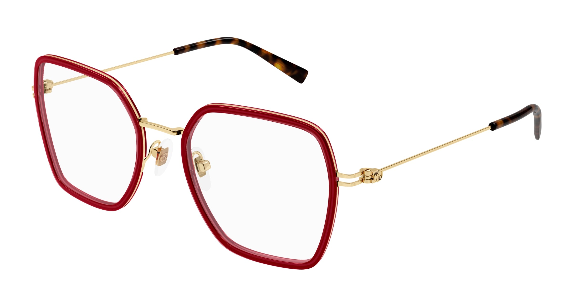 Gucci Donna Gg1850O 004 Montature Da Vista Iniettato Bordeaux Trasparente Squadrata