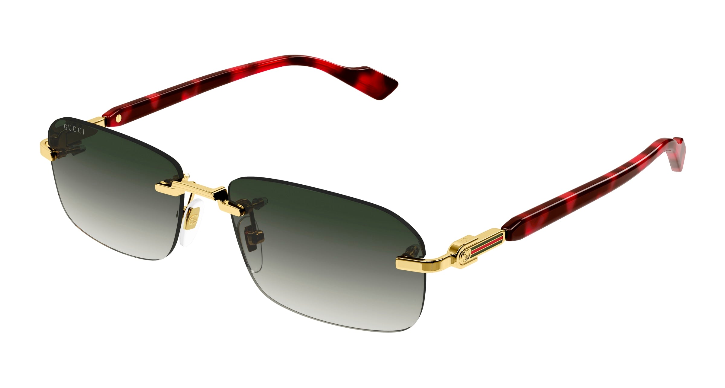 Gucci Uomo Gg1221S 006 Occhiali Da Sole Metallo Oro Grigio Squadrata