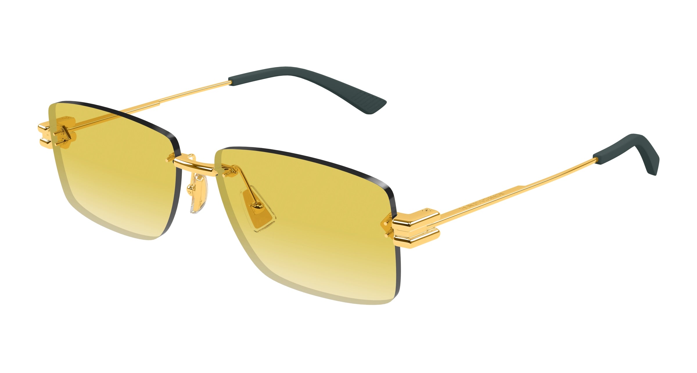 Bottega Veneta Uomo Bv1126S 006 Occhiali Da Sole Metallo Oro  Squadrata