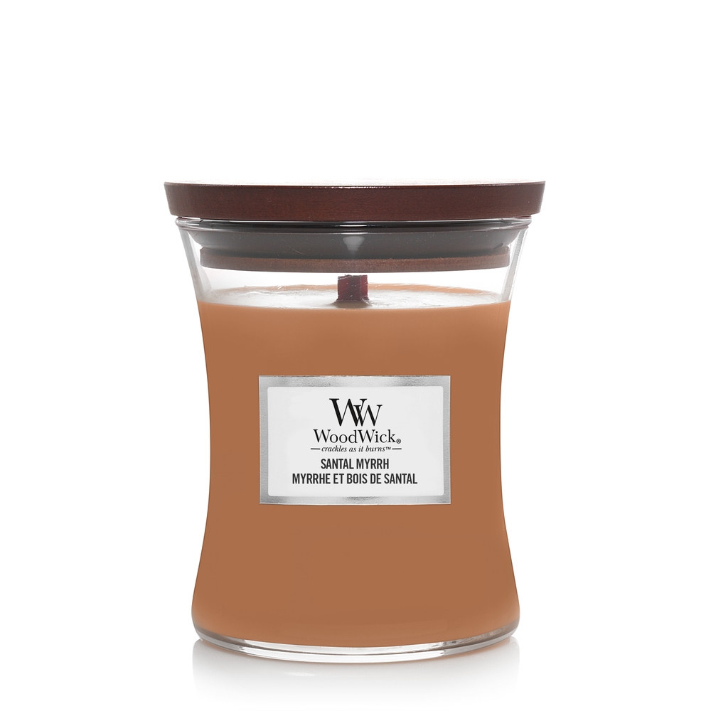 Santal Myrrh Candele in Vetro Media 275 gr Woodwick