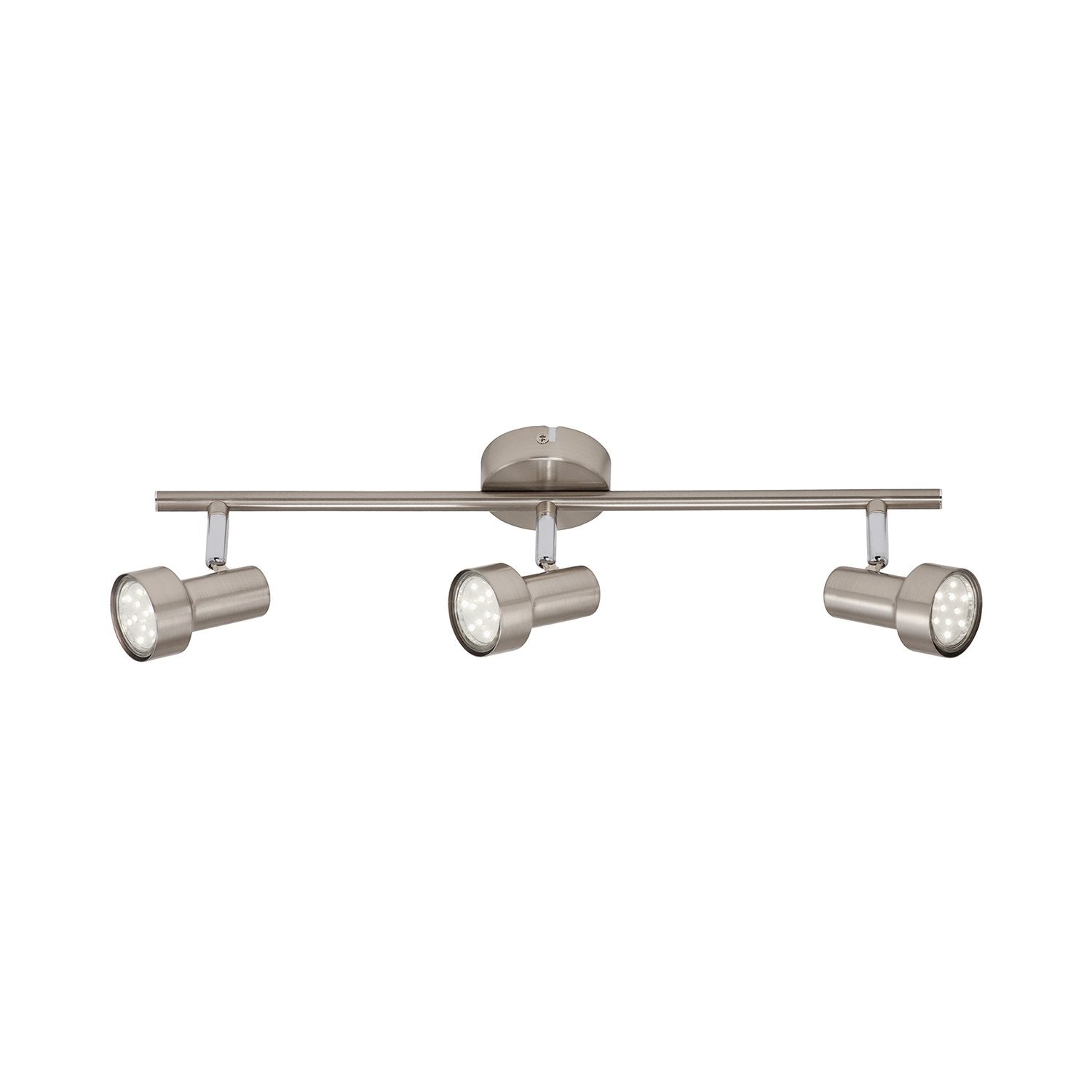 Spot moderno sub metallo nichel satinato 3 luci gu10