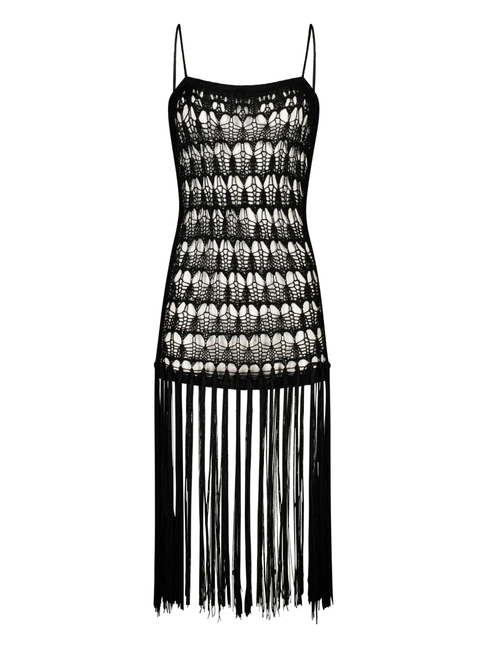 PARAMIDONNA Dahlia crochet beach dress - Nero