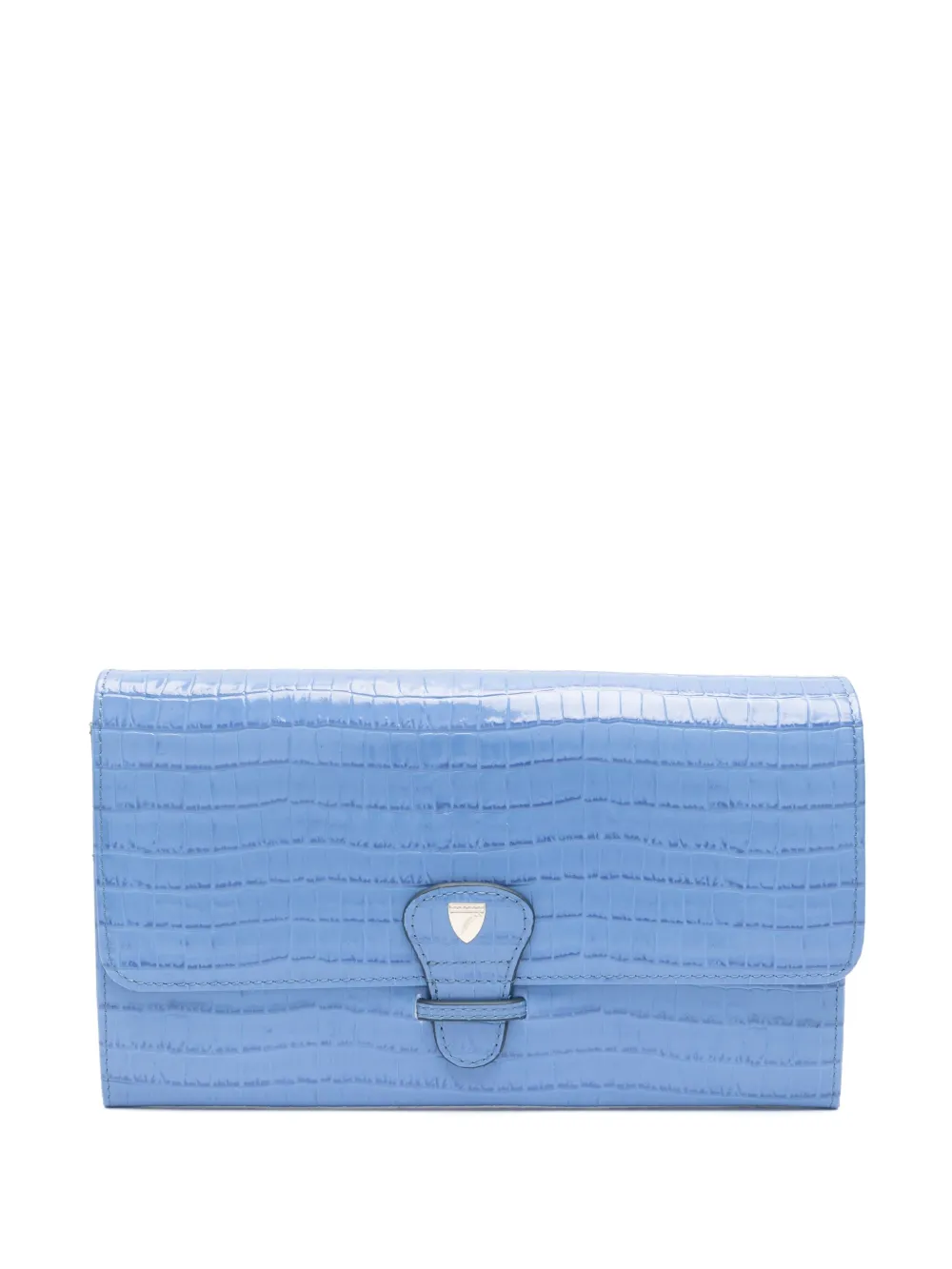 Aspinal Of London crocodile-embossed travel wallet - Blu
