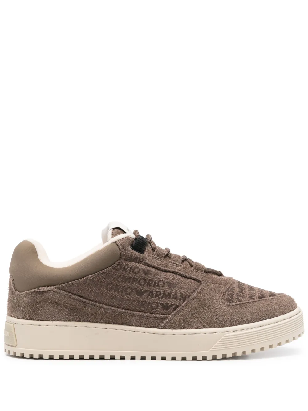 Emporio Armani logo-jacquard trainers - Marrone