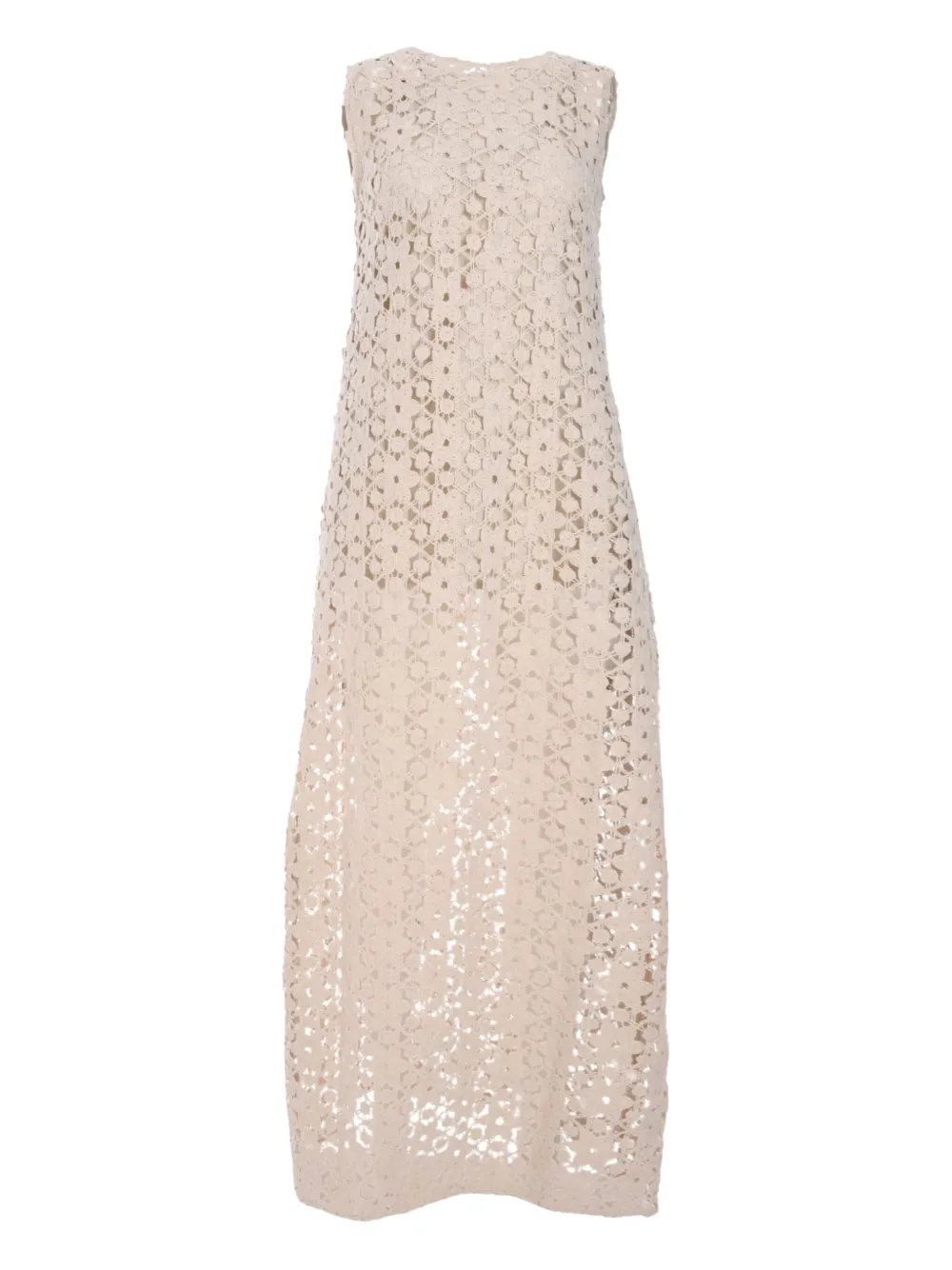 ALOHAS Arum lace midi dress - Toni neutri