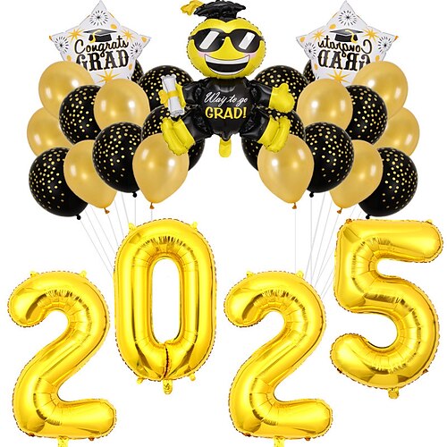 Set di decorazioni con palloncini per la festa di laurea 2025, allestimento per festa e cerimonia a tema laurea, palloncini con cappellino da laurea d