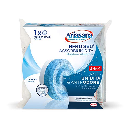 Ariasana Aero 360° Ricarica Tab Inodore Per Dispositivo Aero 360° Kit, Assorbi Umidità In Tab Neutra, Multicolore, ‎‎1 X 1 X 1 Cm, 450 Grammi